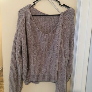 Off The Shoulder Knitted Sweater